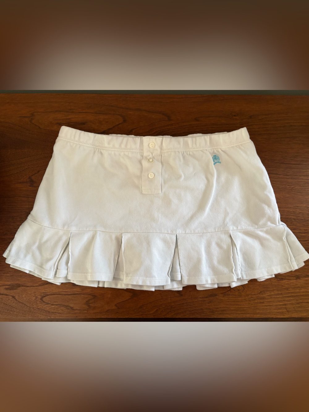 Tommy Hilfiger White Pleated Tennis Skirt with Button Front